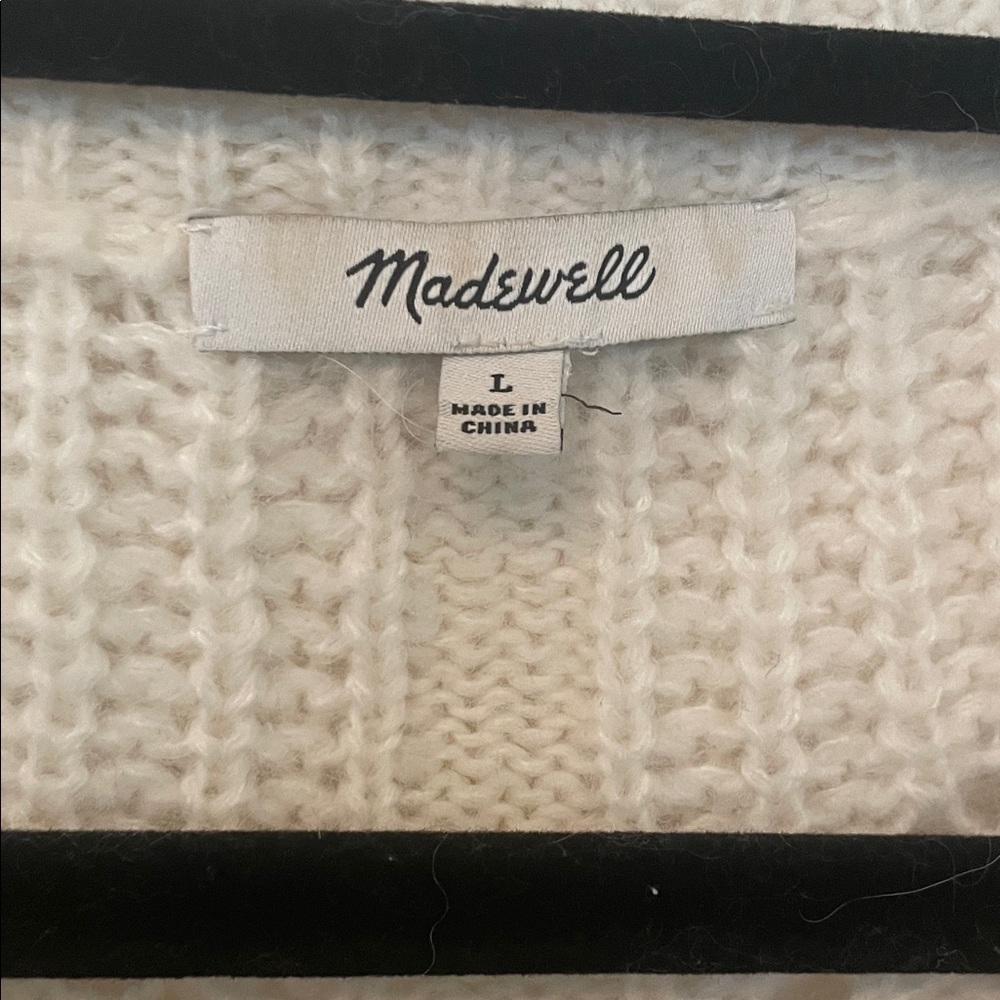 Madewell Cream Knit Sweater | Charley Pullover | Size L - Picture 2 of 6